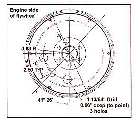Balance drilling specs for all '71-'92 360s with ferrous metal flywheel. 